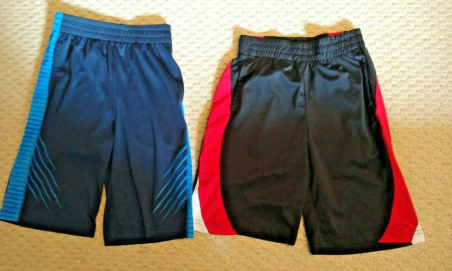 Lot Of 2 Jumping Beans Boys Shorts Size Large 7 Blue Black Play Cool Pockets