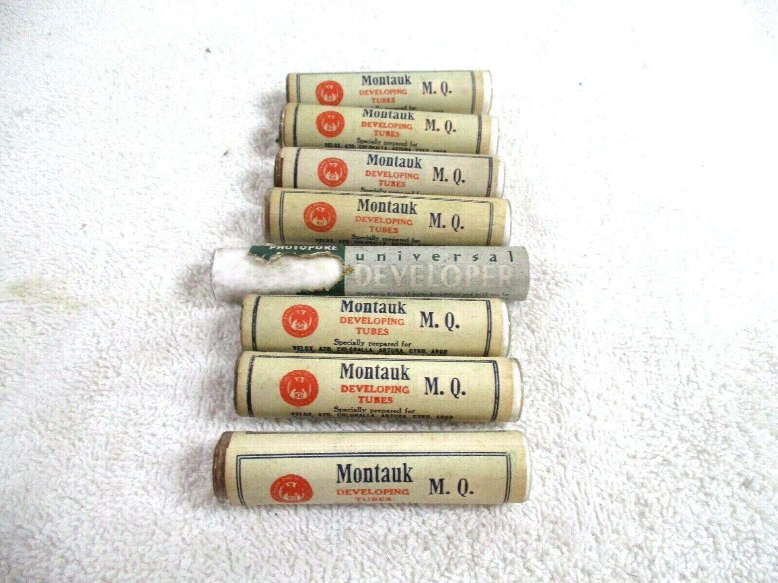 Vintage Montauk Film Developing Glass Tubes Sealed With Corks