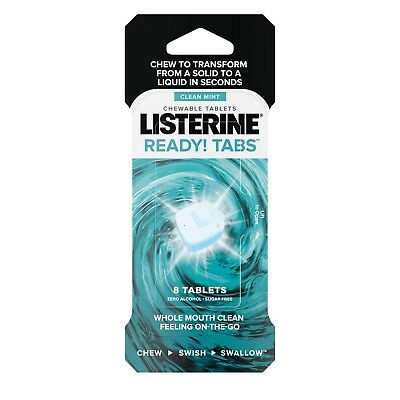 Listerine Ready! Tabs Chewable Tablets With Clean Mint Flavor 8 Ct.