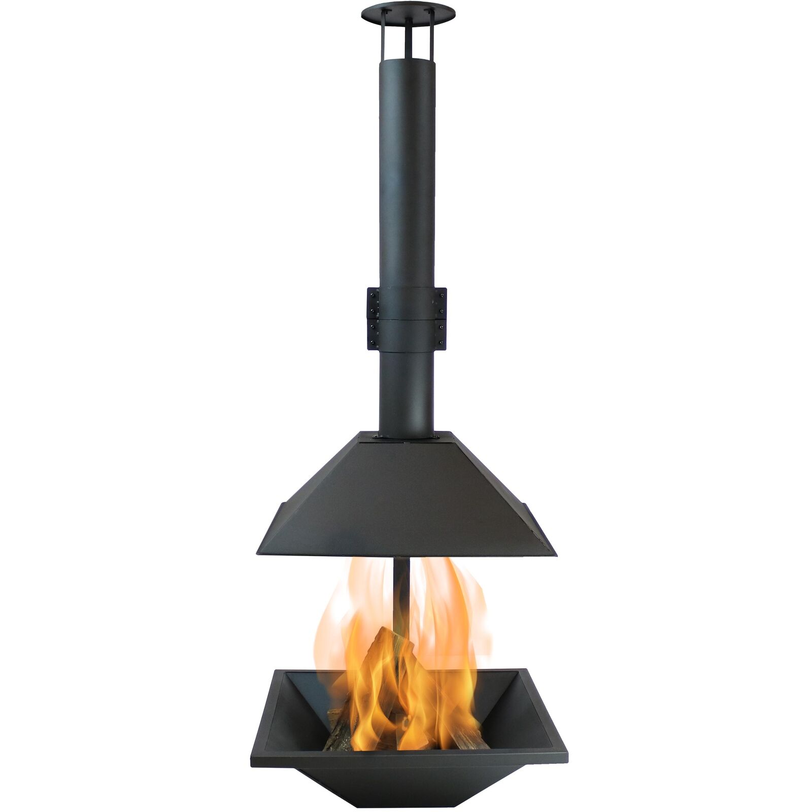 80" Chiminea Fire Pit Fireplace Wood-burning Steel Outdoor Backyard Patio Black