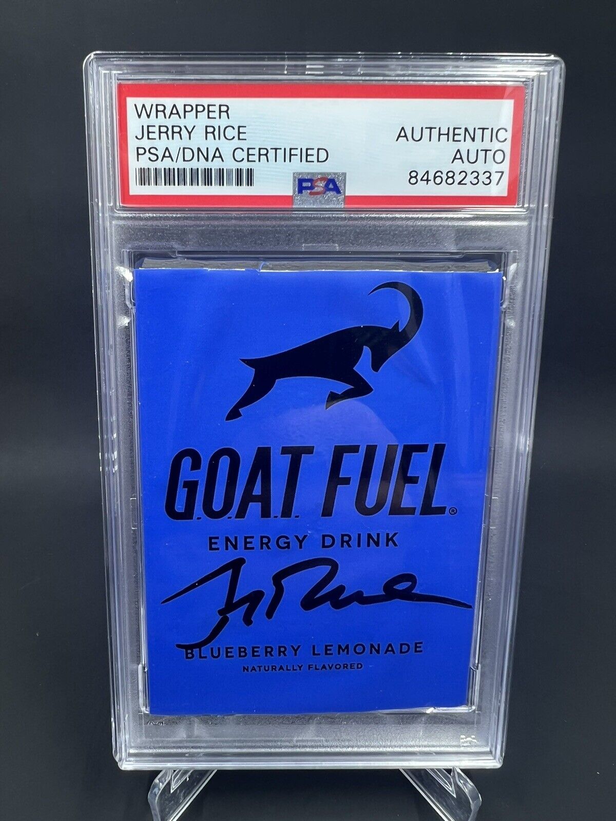 Jerry Rice Signed Goat Fuel Wrapper Cut Ip Auto Psa/dna San Francisco 49ers
