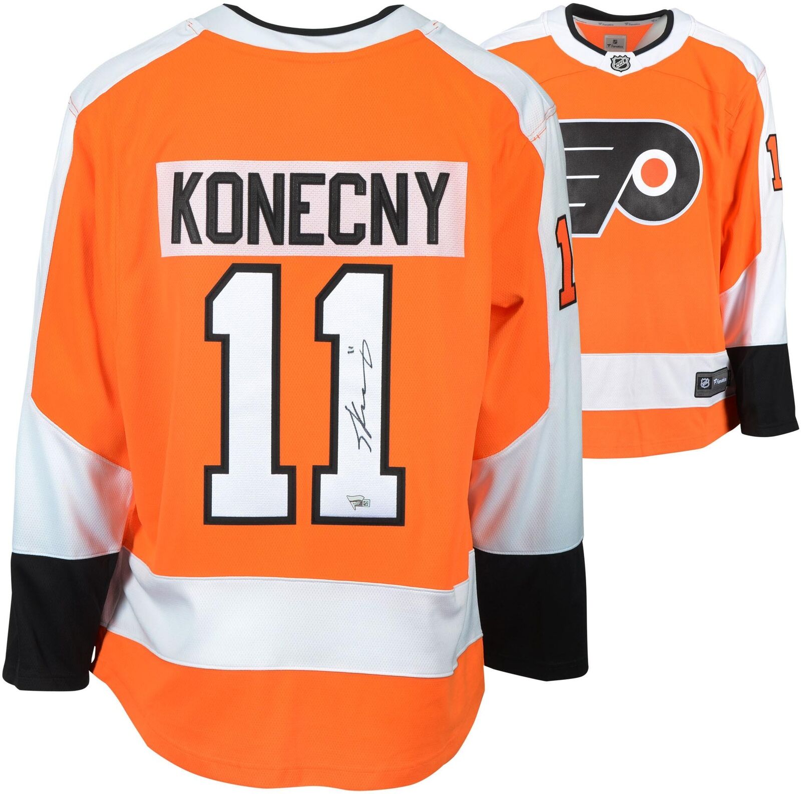 Travis Konecny Philadelphia Flyers Autographed Orange Fanatics Breakaway Jersey