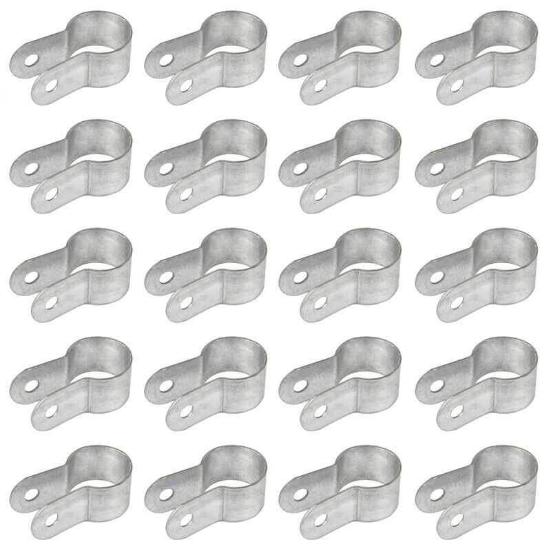 20pcs 1¼ Inches Steel Pipe Straps Chain Link Tension Bands Greenhouse Latch Lock