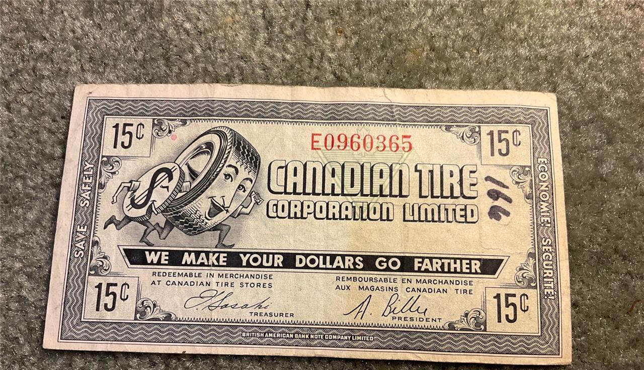 Canada Tire Money Scrip 15 Cts - See Photos And Description