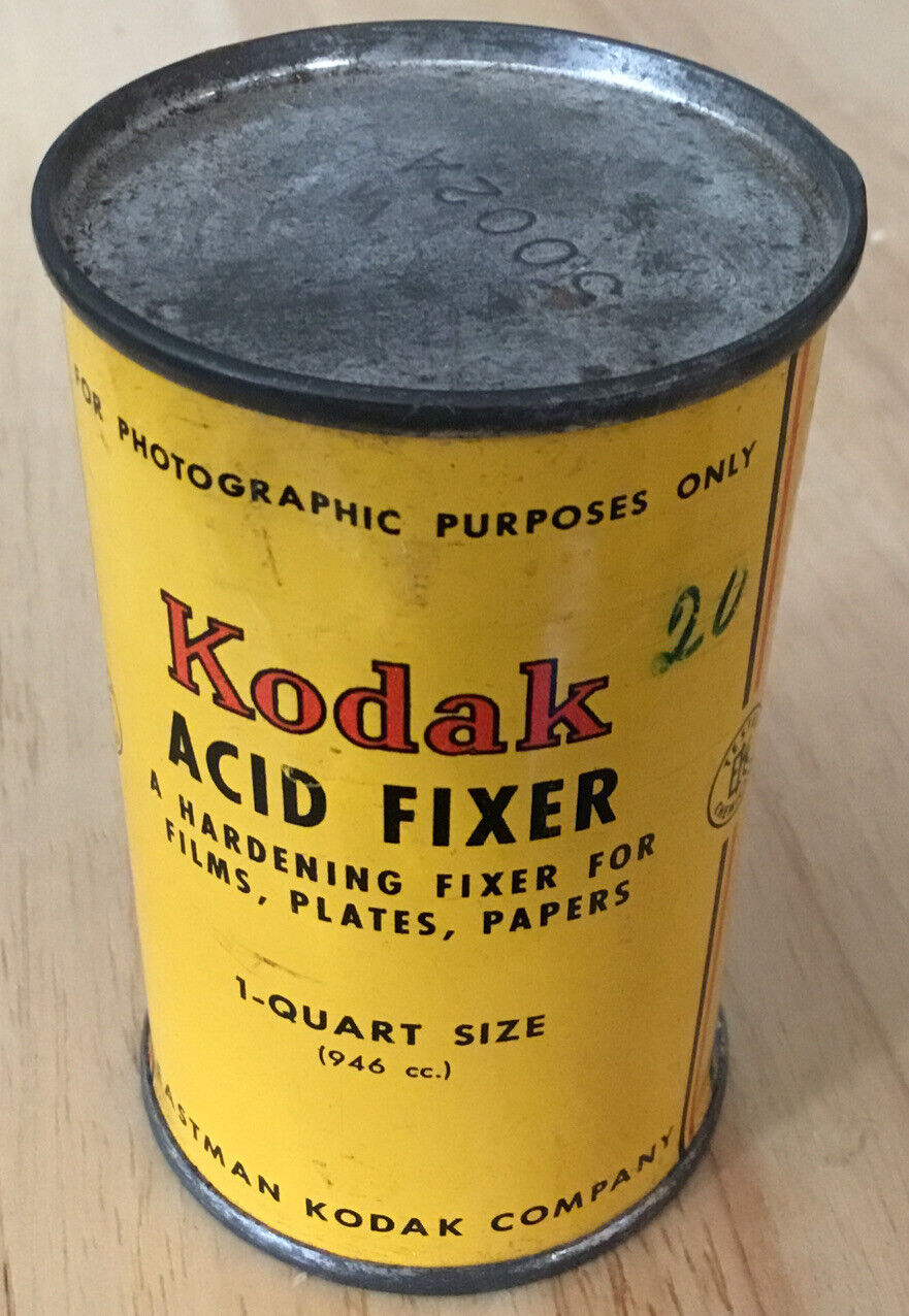 Vintage Eastman Kodak Acid Fixer Tin Metal Can Makes 1 Quart