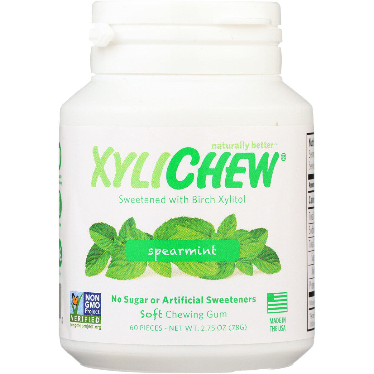 Xylichew Soft Chewing Gum Spearmint Sugar Free 60 Pieces