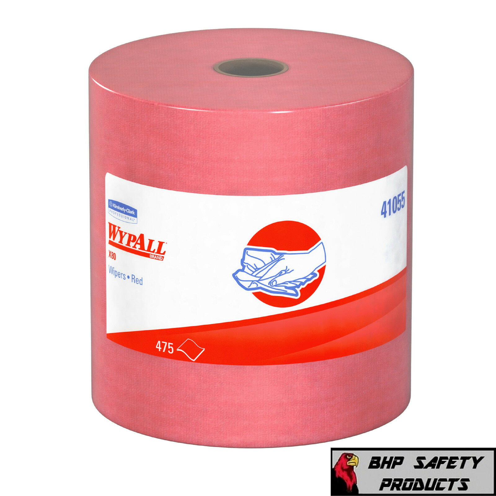 Kimberly Clark Wypall X80 Wipers Shop Towels Cleaning Rags 41055 Red Jumbo Roll