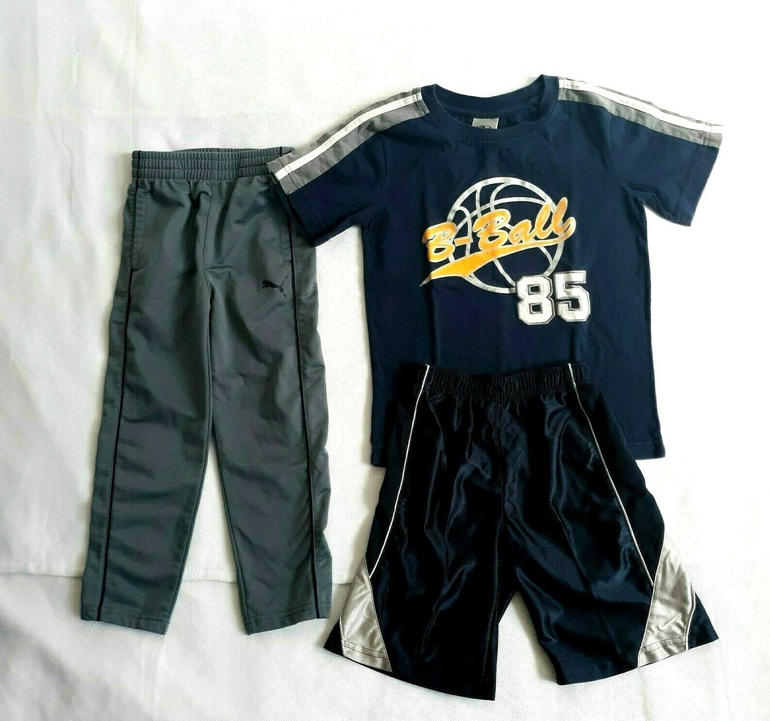 Nike Puma Boys Athletic Lot Size 5 -6 Athletic Shorts Pants T-shirt