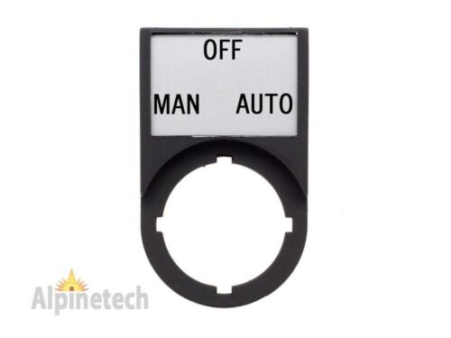 Legend Plate "man Off Auto" With Holder For Use With 22mm Switches
