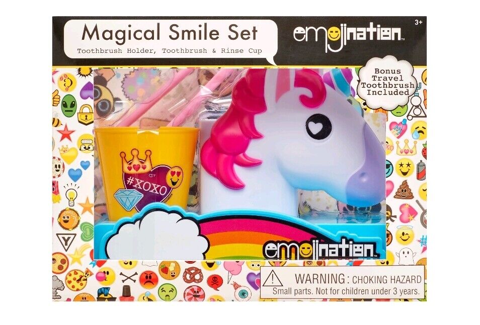 Emojination Magical Smile 3 Piece Toothbrush Set - Unicorn