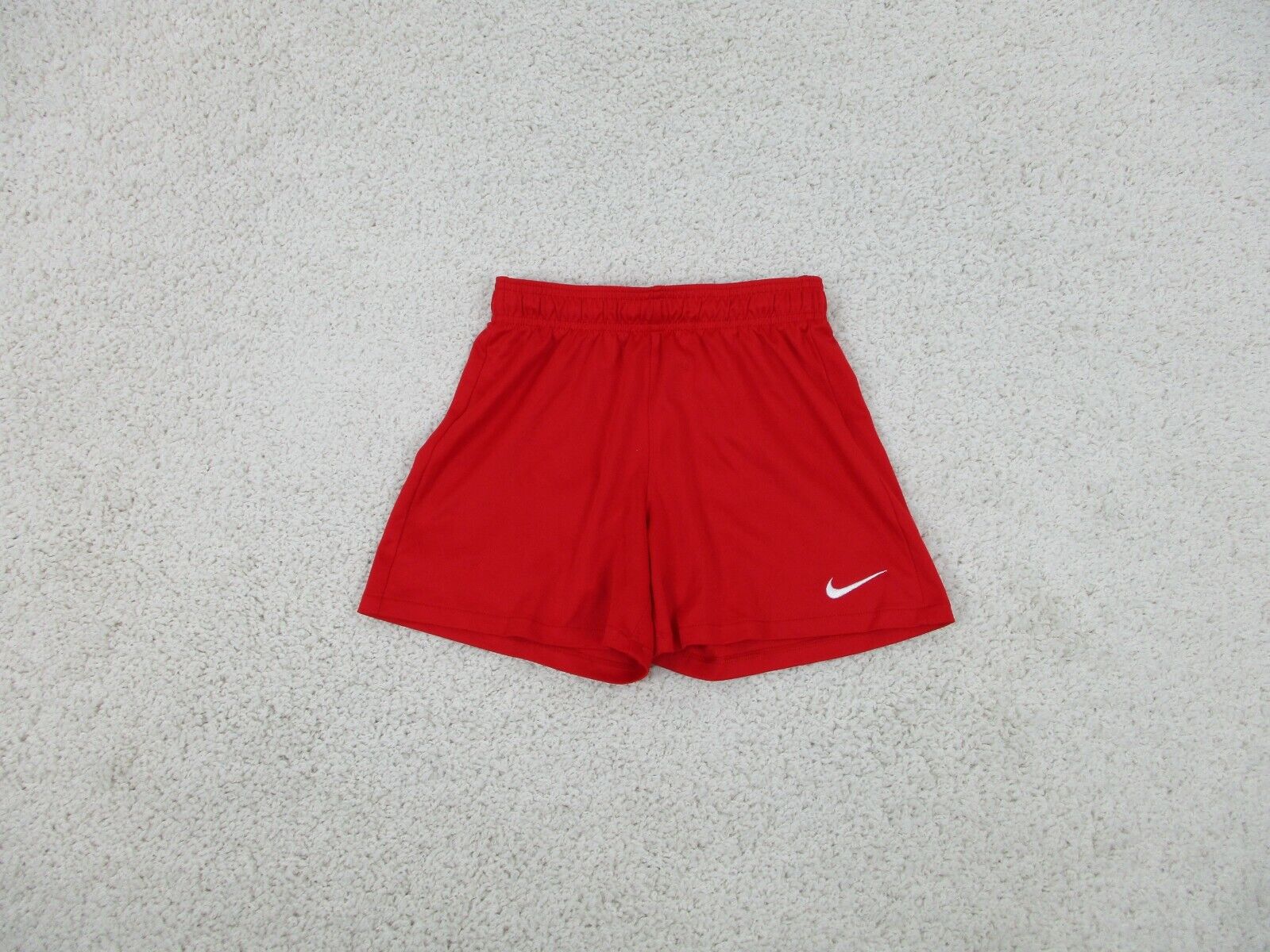 Nike Athletic Shorts Small S Youth Red Loose Basketball Drifit Swoosh Logo Kids