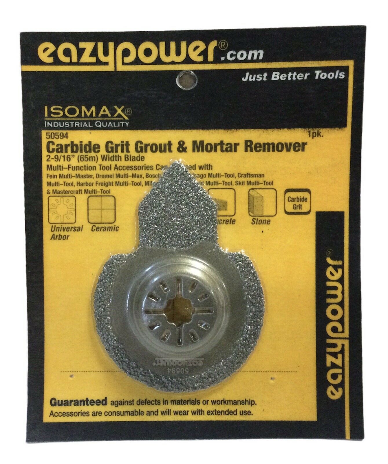 Eazypower Carbide Grit 2-9/16” Grout & Mortar Remover Blade 50594(3a)