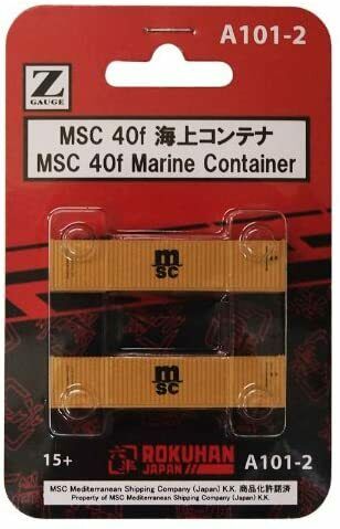 Rokuhan Z Gauge A101-2 Msc 40f 2 Marine Containers