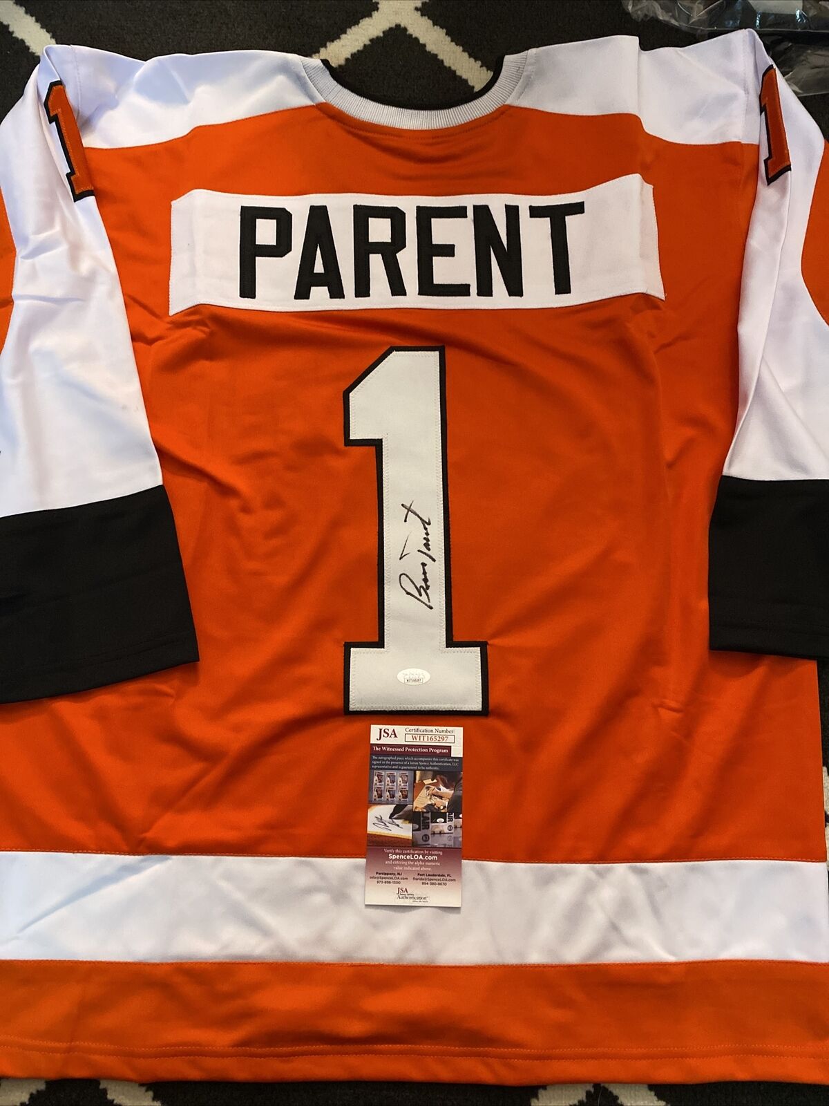 Philadelphia Flyers Bernie Parent Signed Autographed Auto Jersey Jsa Coa - K02