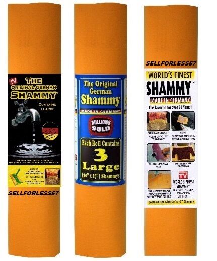 3 Pk The Original German Shammy 20 X 27 Made In Germany Shorby Towels Chamois