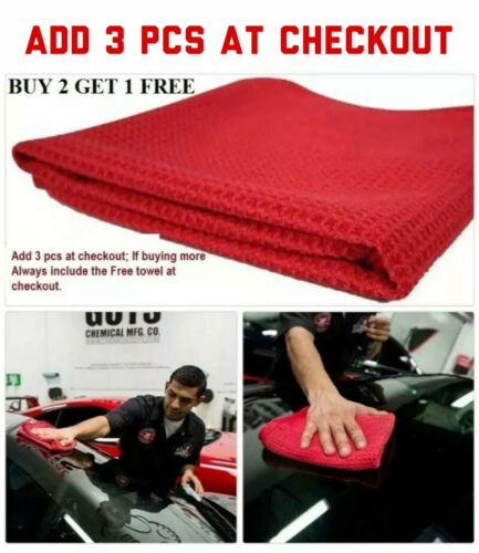 16"x24" Red Waffle Weave Microfiber Window Glass Drying Cleaning Towel Auto Home