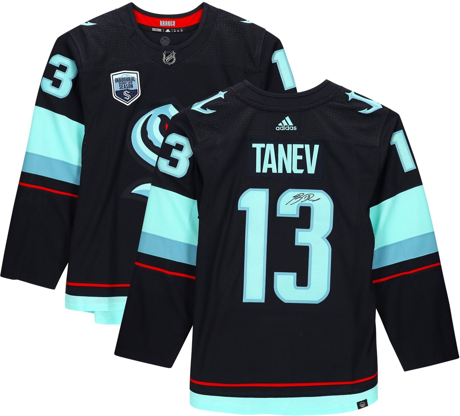 Brandon Tanev Seattle Kraken Signed Adidas Jersey Inaugural Season Jersey Patch