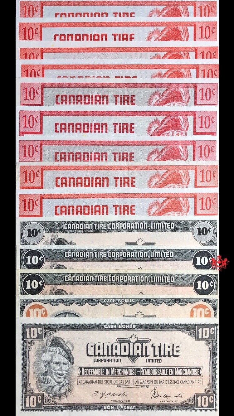 1974-2013 Canadian Tire 10 Cents Set