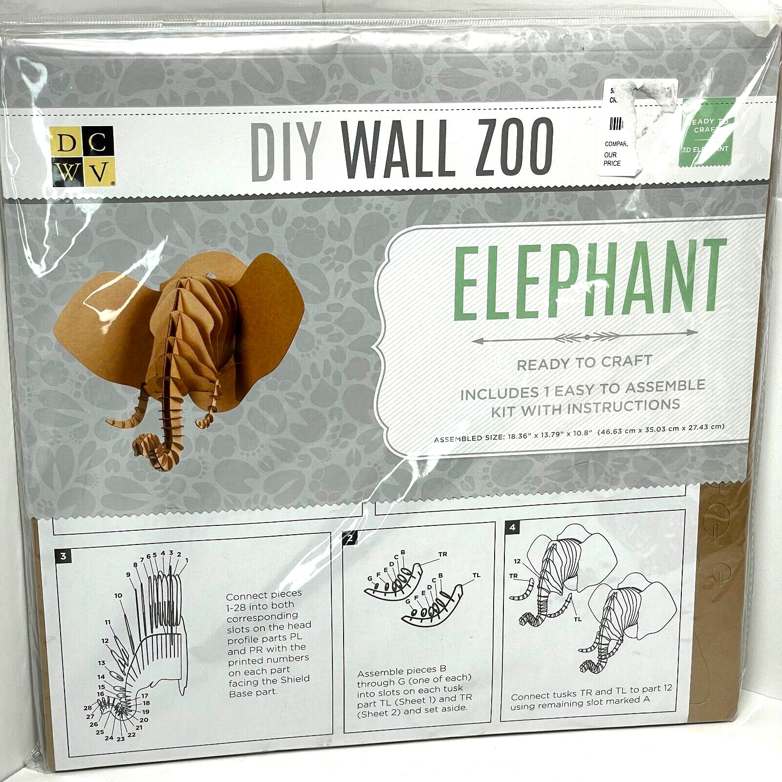 Dcwv Diy Wall Zoo 3d Elephant  Nursery Wall Decor Safari Wall Art New