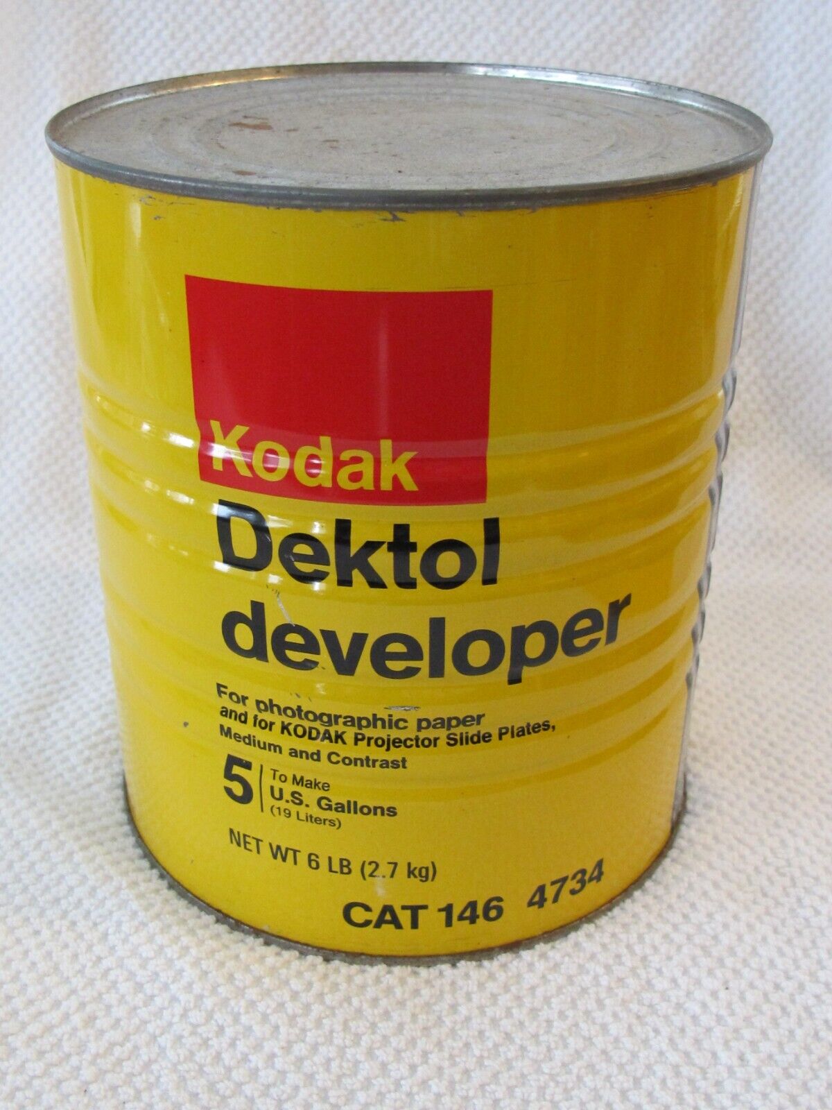 Vtg Kodak Dektol Developer For Photographic Paper 5 Gallons Or 19 Liters