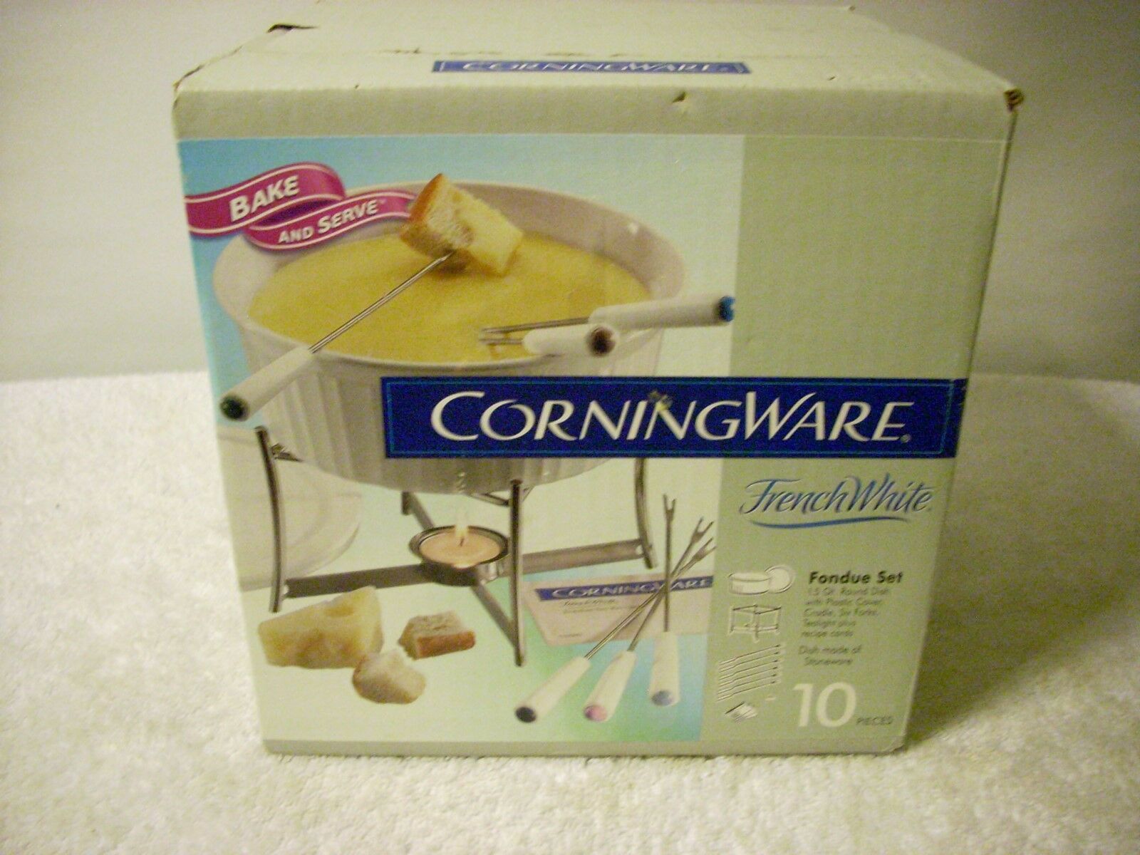Corning Ware Fondue Set 10 Piece French White