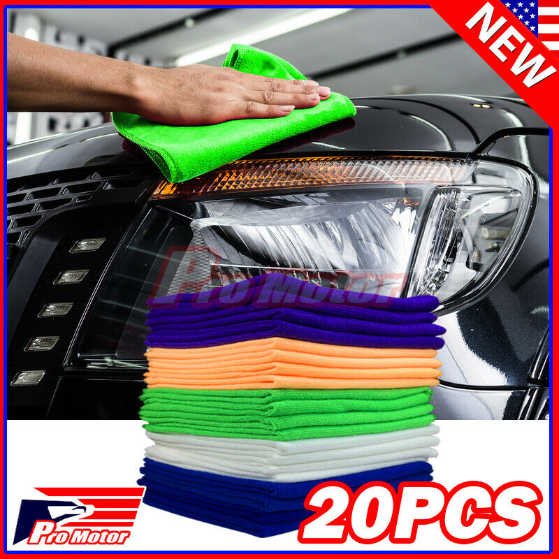 20 Pack Microfiber Cleaning Cloth No-scratch Rag Car Polishing Detailing Towel