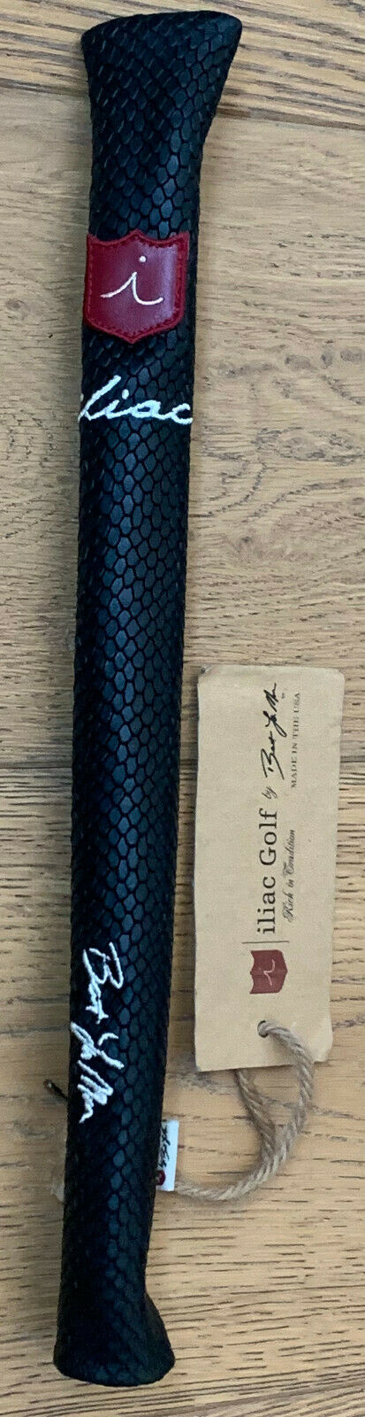 Iliac Golf Alignment Stick Rod Cover Black Boa Genuine Leather 14.5 Usa Made New