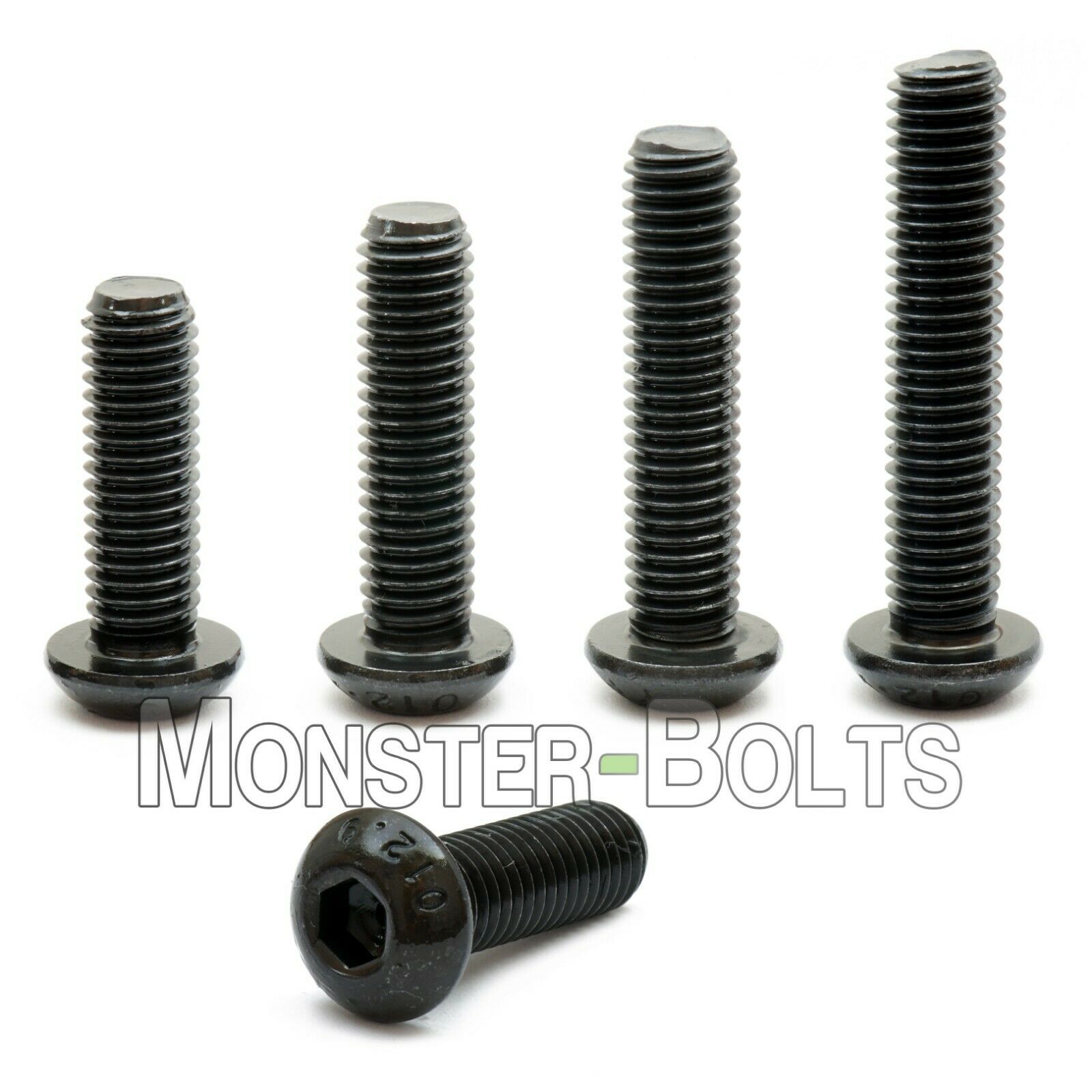 M3 Button Head Socket Cap Screws, 12.9 Steel W/ Black Ox Iso 7380, 0.50 Coarse