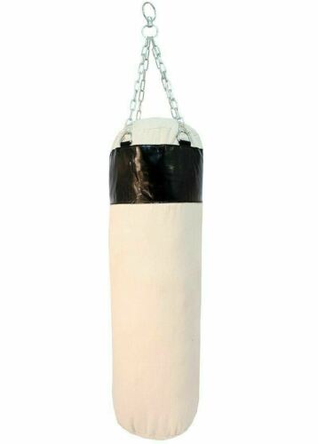 48" Punching Bag With Chains Sparring Mma Boxing Training Canvas Heavy Duty