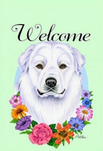 Welcome House Flag - Great Pyrenees 63146