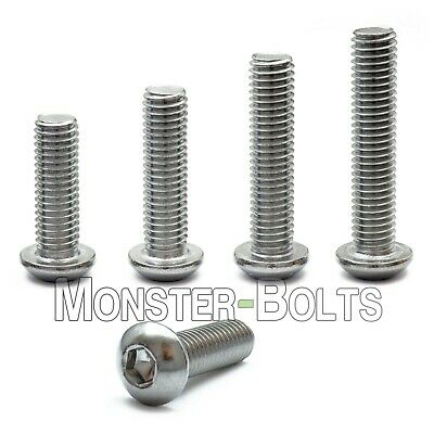 M8 Stainless Steel Button Head Socket Cap Screws A2, Metric Iso 7380 1.25 Coarse