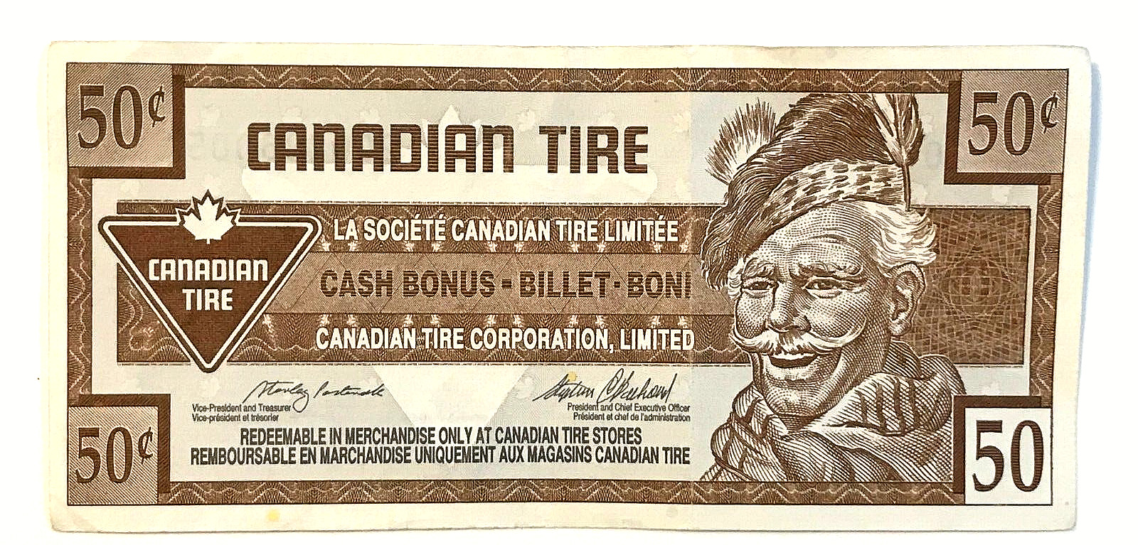 1996 Canadian Tire 25 Cent Bill(coupon)