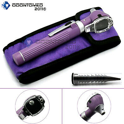 Fiber Optic Otoscope Mini Pocket Medical Ent Diagnostic Purple Set
