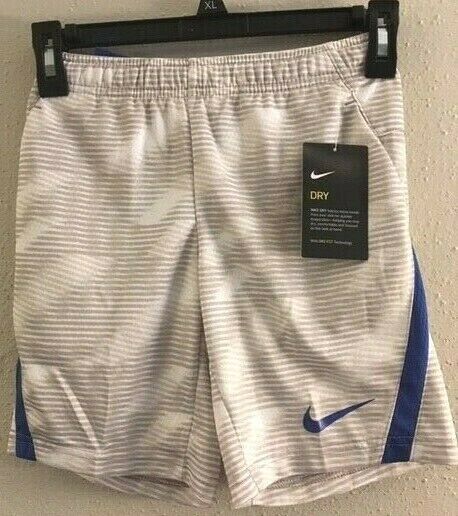 Nike Dri-fit Toddler Boy's Athletic Fitted Gray And Blue Shorts Size 7/ L, New!