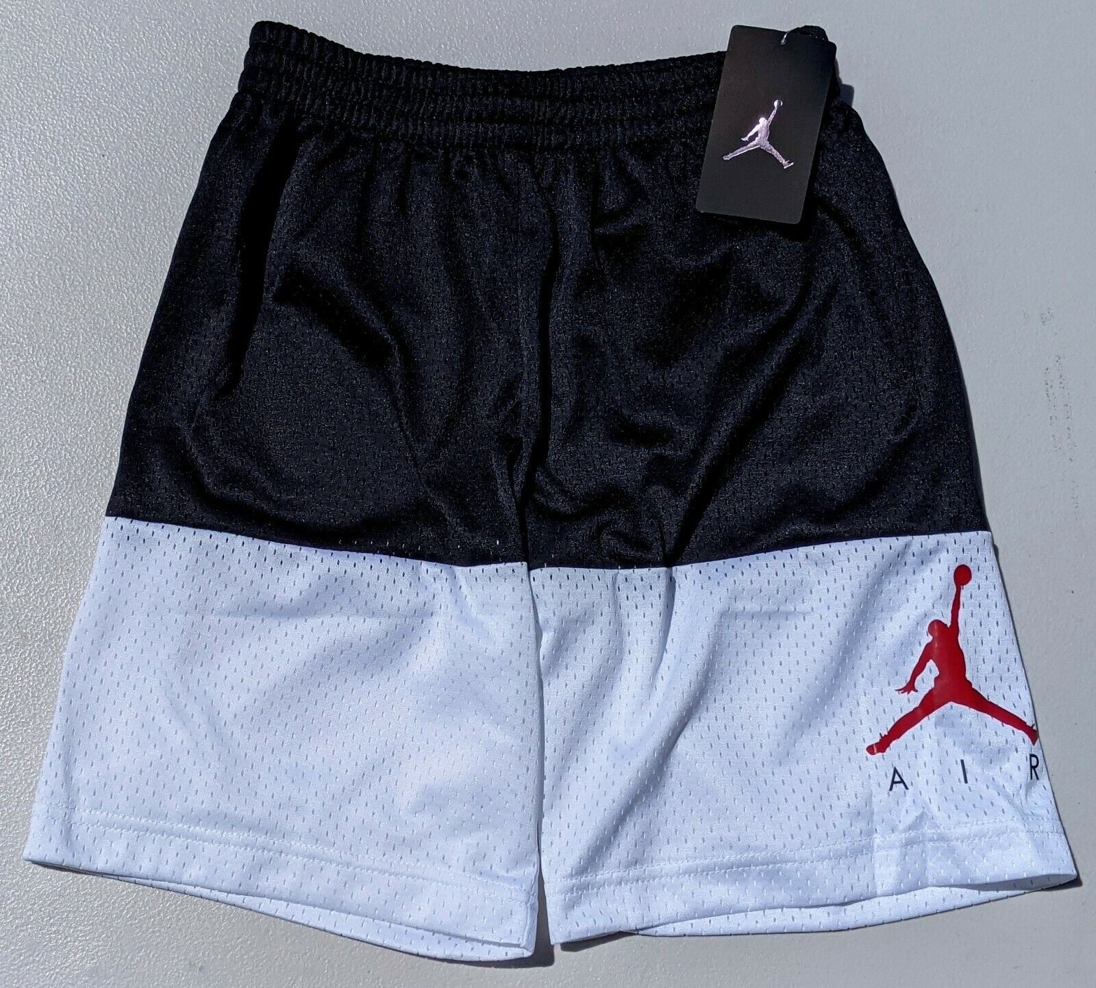 Nike Jordan Jumpman Air Gfx Boys Mesh Basketball Shorts Black White Red Medium