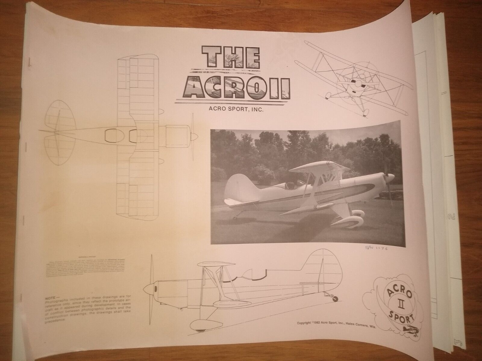 Acro Sport Ii Aerobatic Biplane Plans On Paper