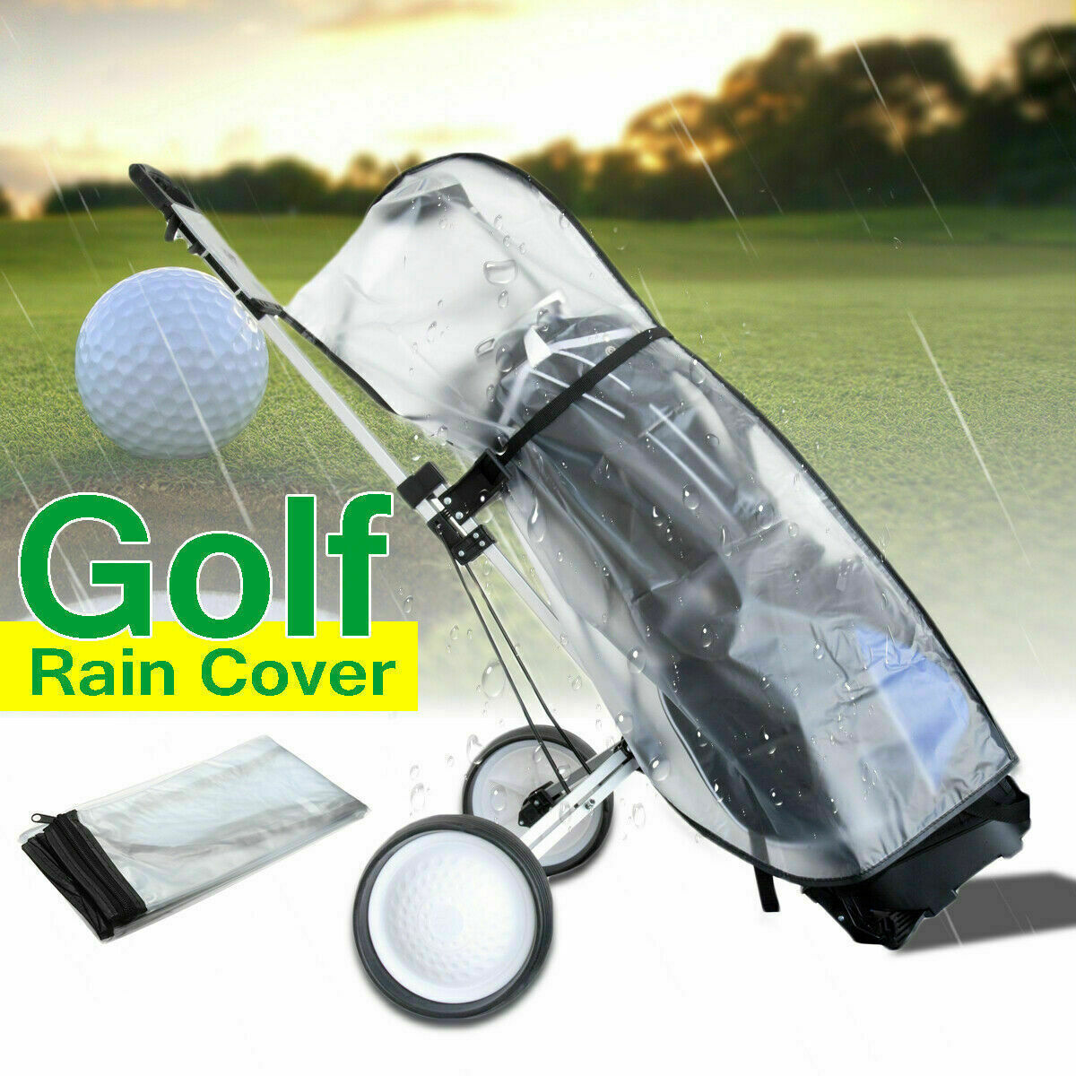 Waterproof Dustproof Golf Rain Cover Pvc Golf Bag Shield Outdoor Rod Protector