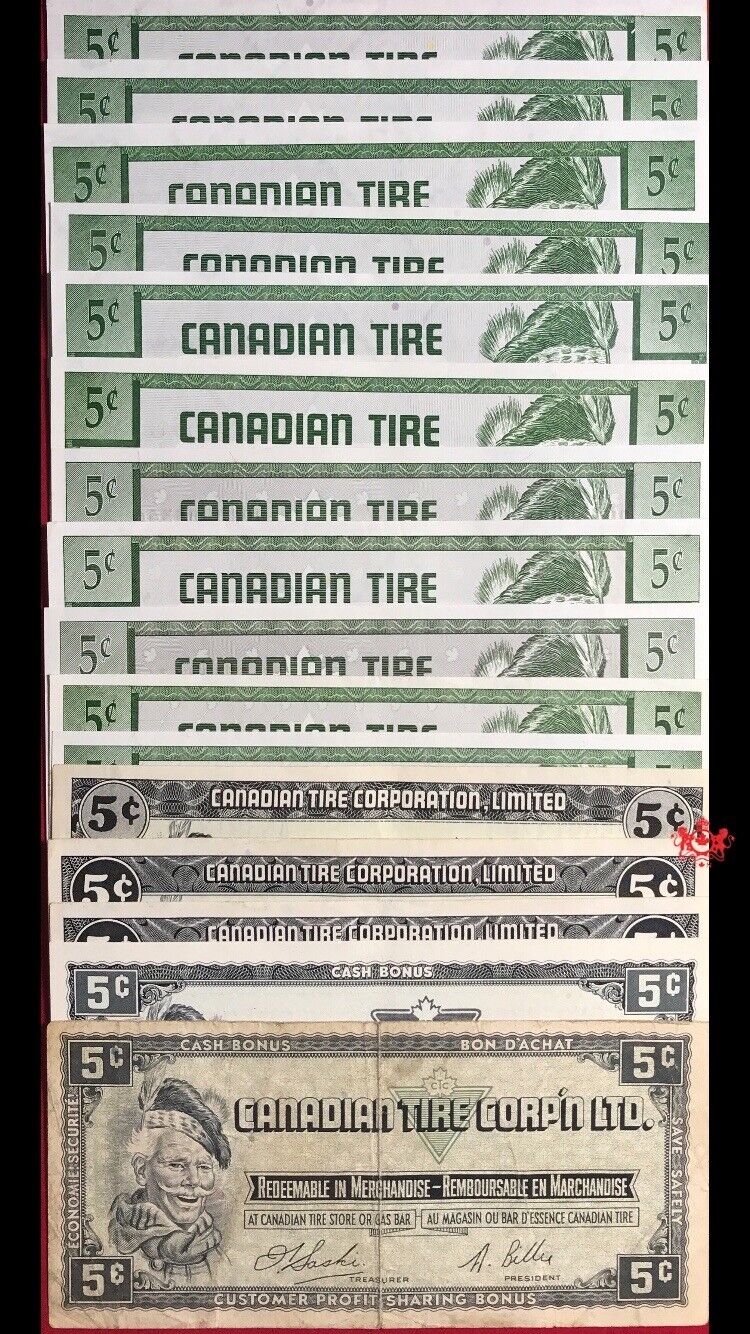 1961-2012 Canadian Tire 5 Cents Set