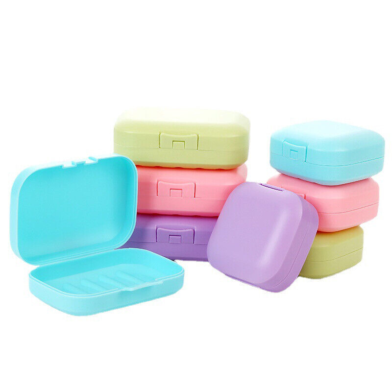 Portable Travel Sealed Soap Dish Box Storage Case Container With Lid Bathroom