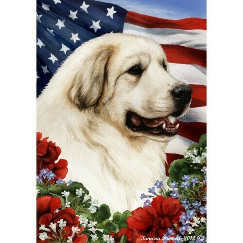 Patriotic (1) House Flag - Great Pyrenees 19146
