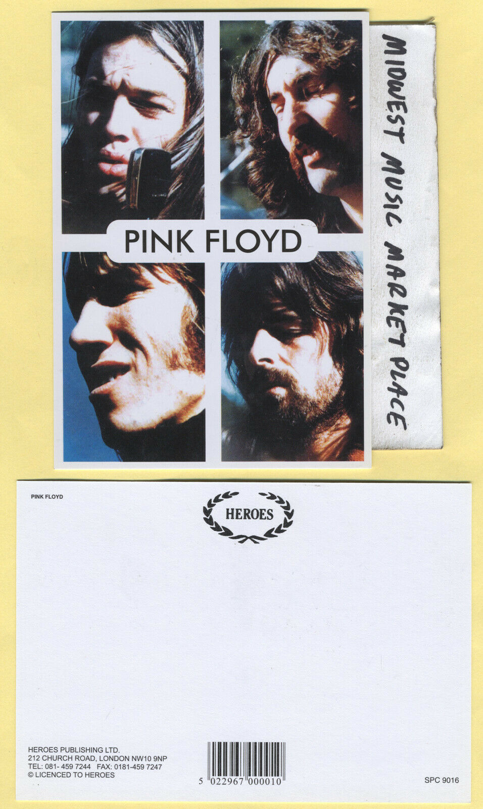Pink Floyd - Unused 6" X 4" Vintage Postcard - Uk Heroes Publishing Spc 9016