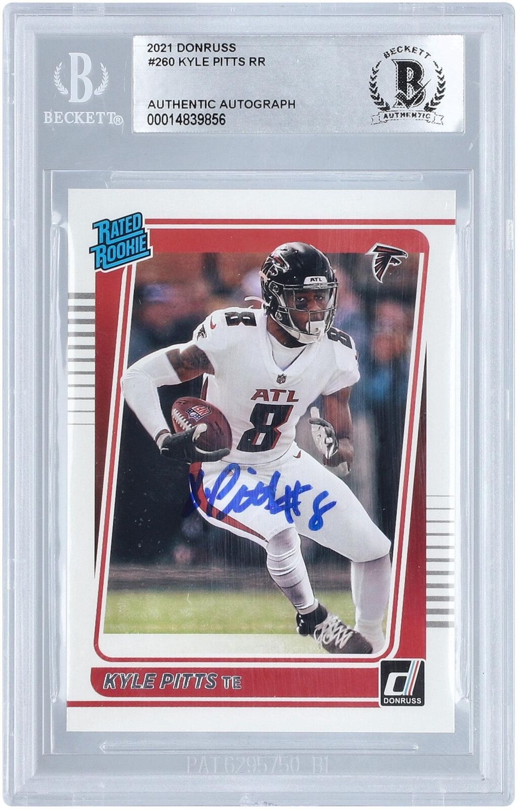 Kyle Pitts Falcons Signed 2021 Panini Donruss #260 Bas Authenticated Rookie Card