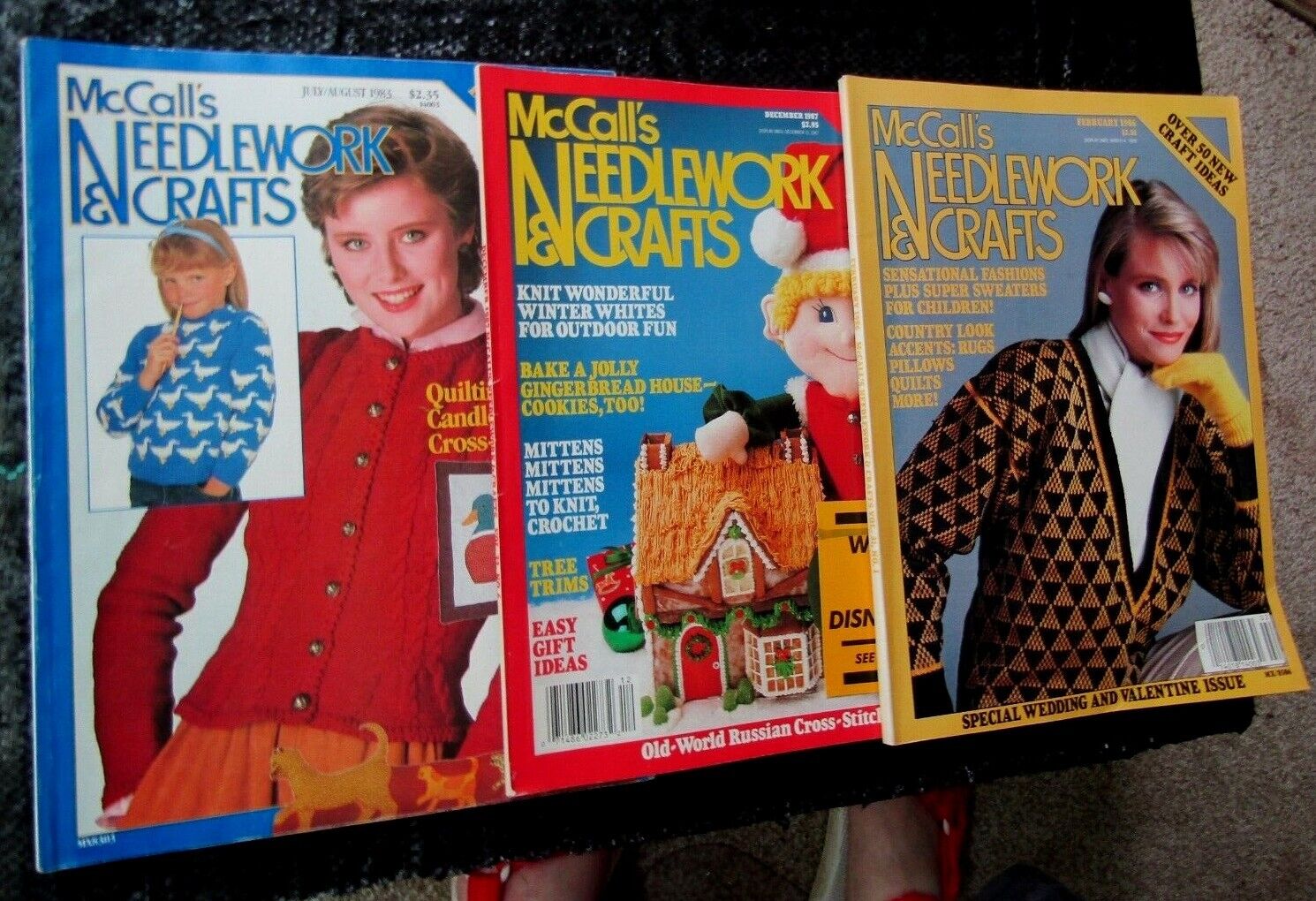 3 Vntg Mccall's Needlework & Crafts Magazines 1983, 1986 & 1987