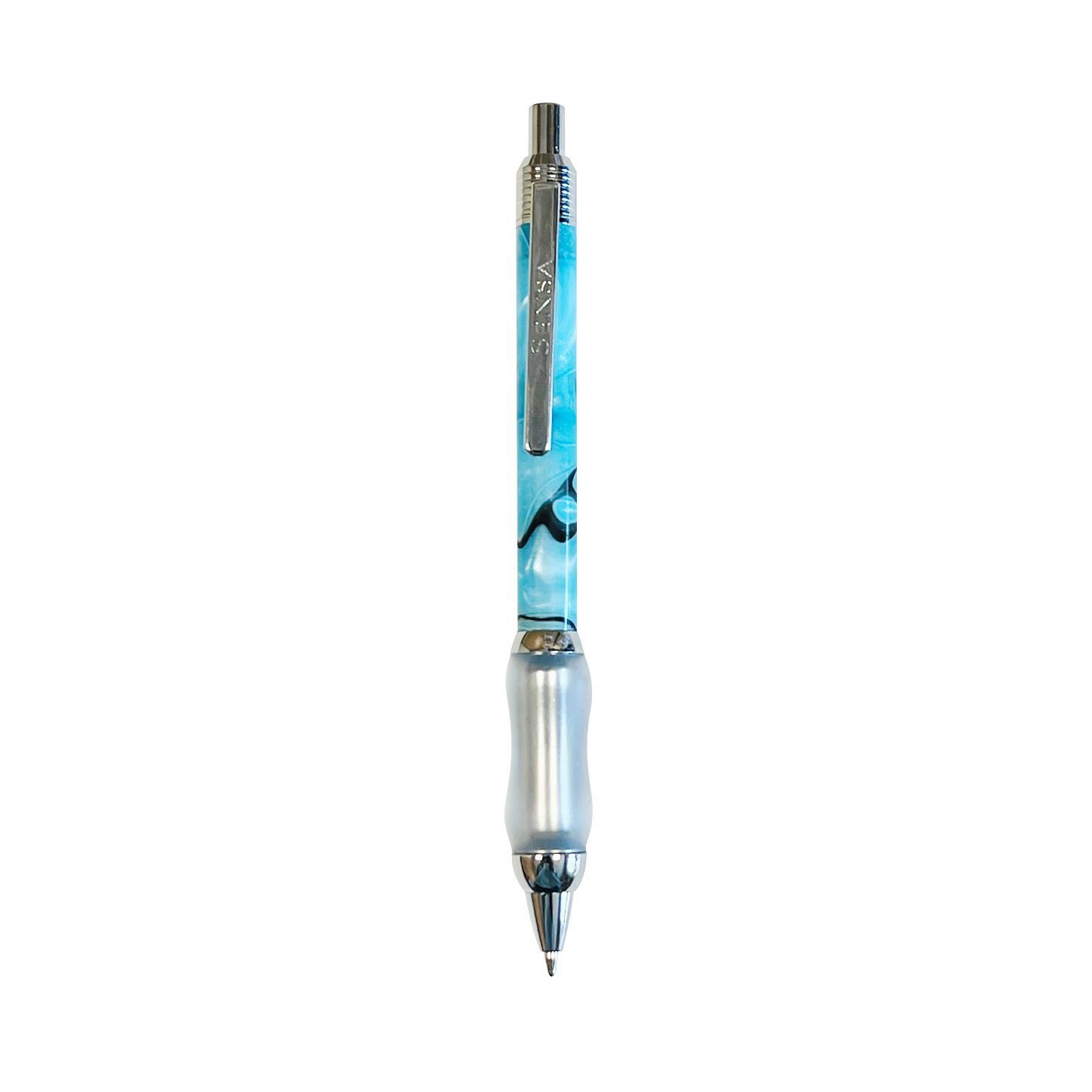 Brand New 2022 Sensa "click"  Ballpoint Pen Cyan Blue Pearl Plasmuloid
