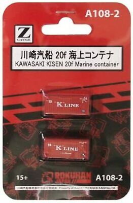 Rokuhan Z Gauge A108-2 K-line 20ft 2 Marine Containers