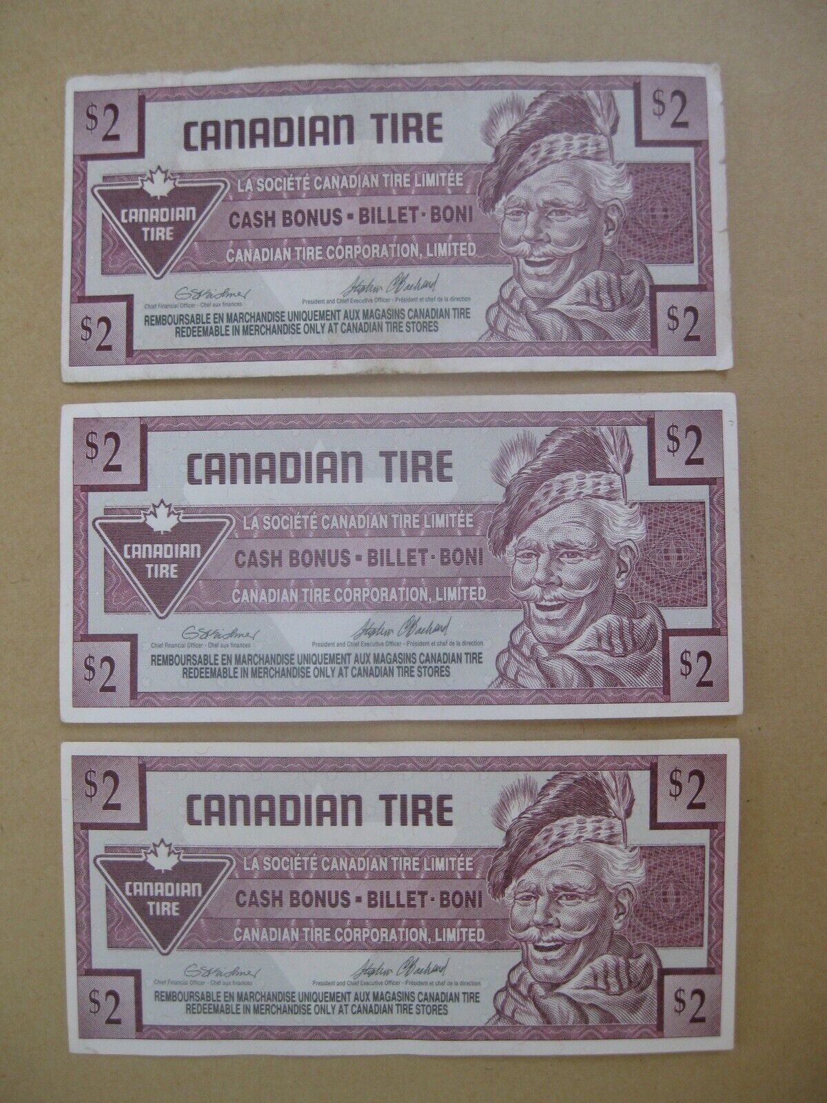 Canadian Tire Money 1992 Lot $2 2 Dollar - Cad$