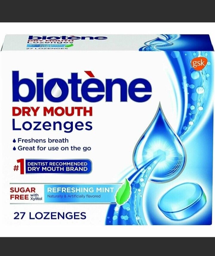 Biotene Dry Mouth Lozenges Refreshing Mint New Sugar Free W/ Xylitol 27ct