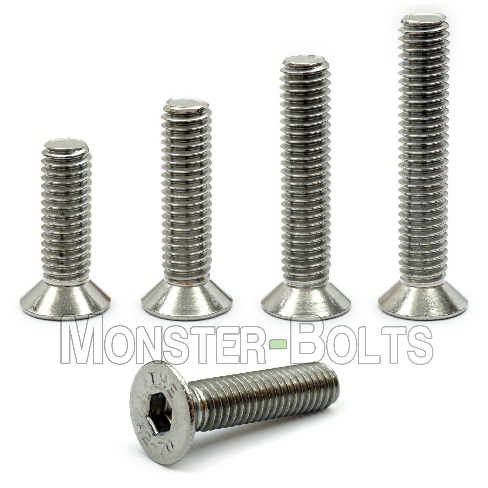 M6 Stainless Steel Flat Head Socket Cap Screws A2, Metric Din 7991 1.0 Coarse