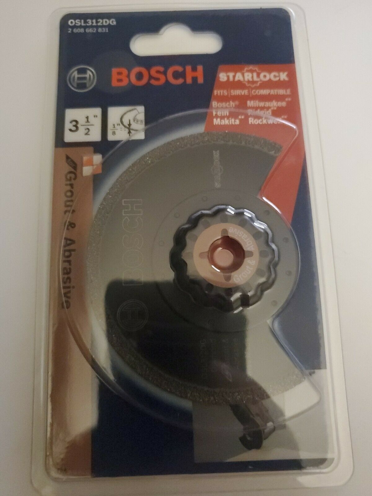 Bosch  3-1/2 X 1/8" Starlock Carbide Grit Grout & Abrasive Grinding Blade.  L3