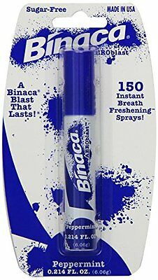 Binaca Peppermint Aeroblast Breath Freshener Spray- 6 Pack = 900 Sprays
